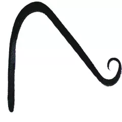 Hookery Curved Hanger Upturn Hook 6'' Black