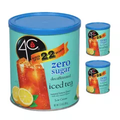 Light Powdered Drink Mix Cannisters Zero Sugar Decaffeinated Iced Tea 22 Quart