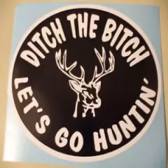 FUNNY WARNING WHITE TAIL ANTLER DEER SCENT TROPHY BOW GUN STICKER DECAL DTB 451