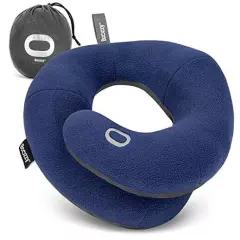  Double Support Neck Pillow for Travel, Comfortable Airplane L (Adults) Navy