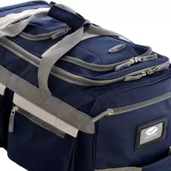 Rolling Carry On Bag Travel Luggage Navy Blue Duffel With Wheels 22 inch Sack