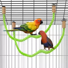 2 Pack Bird Hemp Rope Perch Swing Bird Cage Stand Pole Rope Accessories Parrot B