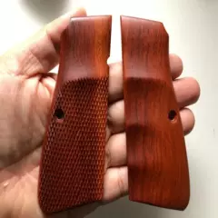 New Hardwood Grip For Browning Hi Power Handmade checkered&Finger wood grip