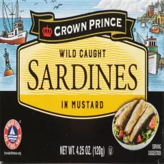 Crown Prince Sardines in Mustard, 4.25-Ounce Cans (Pack of 12)