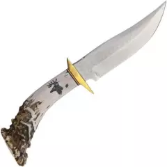 Ken Richardson Knives KRK1408 Bowie Fixed Blade Knife Crown Horn Handle