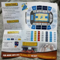 2013 Chicago Sky Womens Pro Basketball Schedule foldout