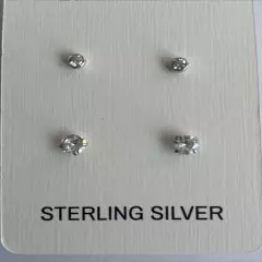 Sterling Silver Post Stud Earrings, Butterfly Push-Back Closure