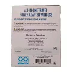 All In One Travel Power Adapter With USB, New