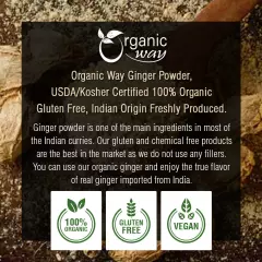 Organic Way Ginger Root Powder - Organic, Kosher & USDA Certified (1LBS / 16Oz)