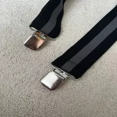 Carhartt Suspenders Black 2" Wide Clip On Adjustable Stretch Utility Heavy Duty