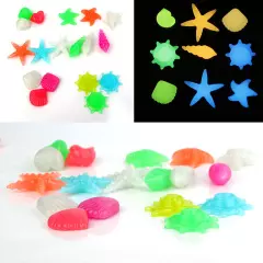 10PCS Luminous Glowing Stones Starfish Shell Shaped Decorative Pool Landscape Sn