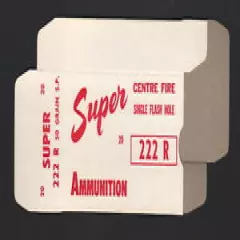 SUPER Ammunition Box, 222 R Centre Fire (Box only-no Cartridges) , MNT CONDITION