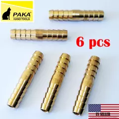 6 PC - 3/8" Hose Barb Mender Union Splicer Brass Fitting Gas Fuel Water