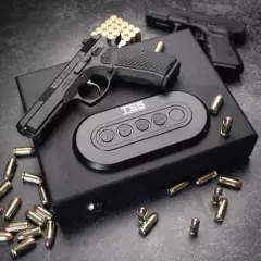 Gun Safe Lock Box Firearm Pistol Revolver Money Watch Vault 2 Point Access