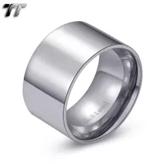 TT 2-14mm Width Silver Stainless Steel Wedding Band Ring Size 3-15 (R01S) 2024