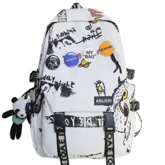 Women Men Backpack Lady Travel Badge Backpack Bag Female Student Bag