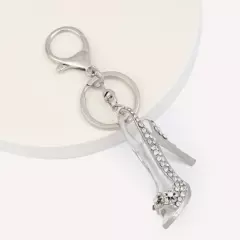 White Diamond High Heel Shoe Keychain or Charm Key ~NEW~