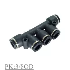 3/8" OD 5 Way Push Fit Pneumatic Manifold Push Fitting Air Water PK-3/8