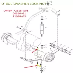 10L0L Rear Leaf Spring Bolts Kit Set of 4 for 72681-G01 00560-G1 11098-G5