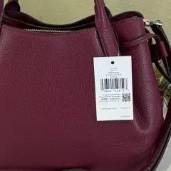 KATE SPADE DUMPLING SMALL SATCHEL CROSSBODY BAG PURSE BLACKBERRY MERLOT LEATHER