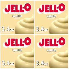 Jell-O Vanilla Instant Pudding & Pie Filling Dessert Mix 3.4 oz (4 Boxes) Jello