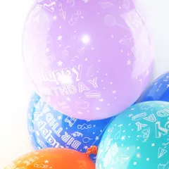 Happy Birthday Multicolored 12-inch Latex Party Balloons Pack Of 10 (Design