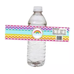 Rainbow Party Water Bottle Labels by Adore By Nat - Children Girl Birthday 