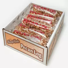 Pecan Logs - 12 Individually Wrapped 2.5Oz Pecan Logs per Box, 2.5 Ounce