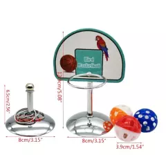 Pet Parrot Basketball Hoop Props Puzzle Game Chew for Play Parakeet Bells