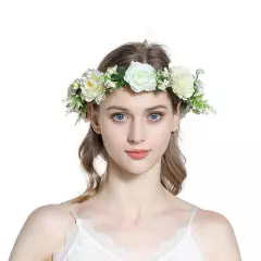 Flower Head Garland Beach Floral Crown Hair Band Headband Wedding Hair Wreath US