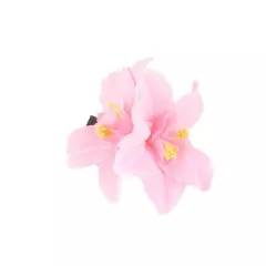 Orchid Flower Hair Clip Slide Grip Wedding Bridesmaid Prom Ball Vintage Pin 