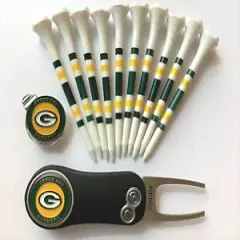 Green Bay Packers Golf Gift Pack Pitchfix Divot Tool Ball Markers Evolution Tees