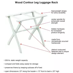 WESTMINSTER WOOD LUGGAGE RACK - LIGHT WALNUT FRAME WITH BROWN NYLON STRAPS