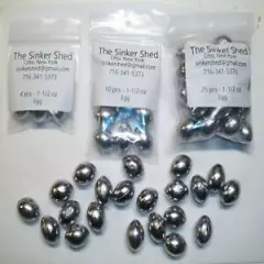 1-1/2 oz egg slip sinkers - quantity of 6/12/25/50/100/250/500 - FREE SHIPPING