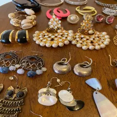 Huge Pierced Earrings Lot Dangles Studs Mixed Media 157 Pairs Wearable Jewelry