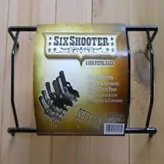 6 Gun Pistol Rack Holds 6 Pistols, Handguns - Fits Most All Sizes Six Shooter