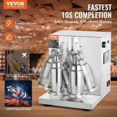 VEVOR Milkshake Maker Machine, 120W Commercial Milk Tea Shaker Machine, Double 