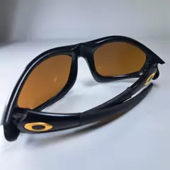 Oakley Straight Jacket Sunglasses, Black Frame, Gold Logo & Lenses