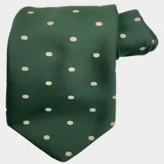 Vintage Louis Feraud Green Polka Dot Wide 1970's Necktie Tie Men's 4.2" x 57"