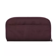 Travelon RFID Blocking Double Zip Wallet Dark Bordeaux 7.5 x 4 x 1.25