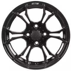 Golf Cart GTW 12x7 Matte Black Spyder Wheel | 3:4 Offset 4/4 Pattern