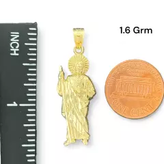 14KT Yellow Gold Plain Saint Jude Pendants - Multiple Sizes