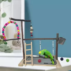 Bird Playground Parrot Playstand Parakeet Gym Playpen Cockatiel Play Stand Wood 