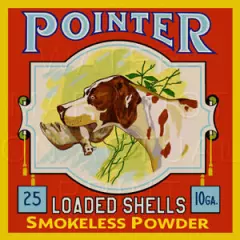 Reproduction Vintage Clinton Cartridge "Pointer" 10 GA Label Canvas Print