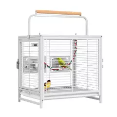 19'' Wrought Iron Bird Travel Carrier Cage Parrots Conures Lovebird Cockatiel