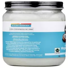 Fair Trade Organic Virgin Coconut Oil - 14 Fl Oz Unrefined Cooking Essential