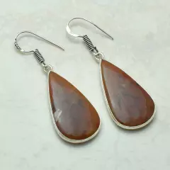 Bloodstone Handmade Drop Dangle Earrings Jewelry Gift For Her 1.8" AE-58761