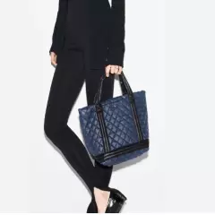 MZ WALLACE Empire quilted nylon small tote - Navy blue (No long strap)