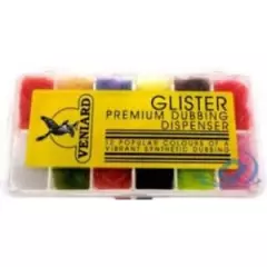 Fly Tying Dubbing, Glister Sparkle Dubbing, Dispenser Box, 12 Colours, Crafting