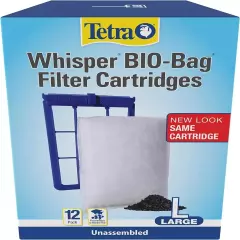 TETRA WHISPER BIO-BAG DISPOSABLE FILTER CARTRIDGES UNASSEMBLED LARGE 12 PACK New